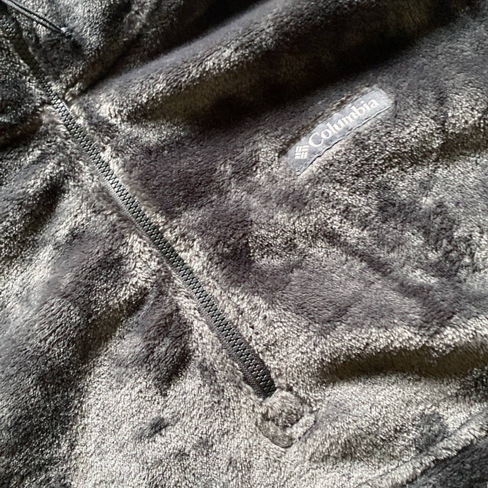 Columbia Fuzzy Grey Quarter Zip Hoodie - Picture 2 of 4